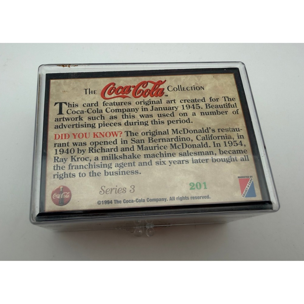 Coca-Cola Collection Series 3 1994 Collect-A-Card Complete 100 Card Set SC607